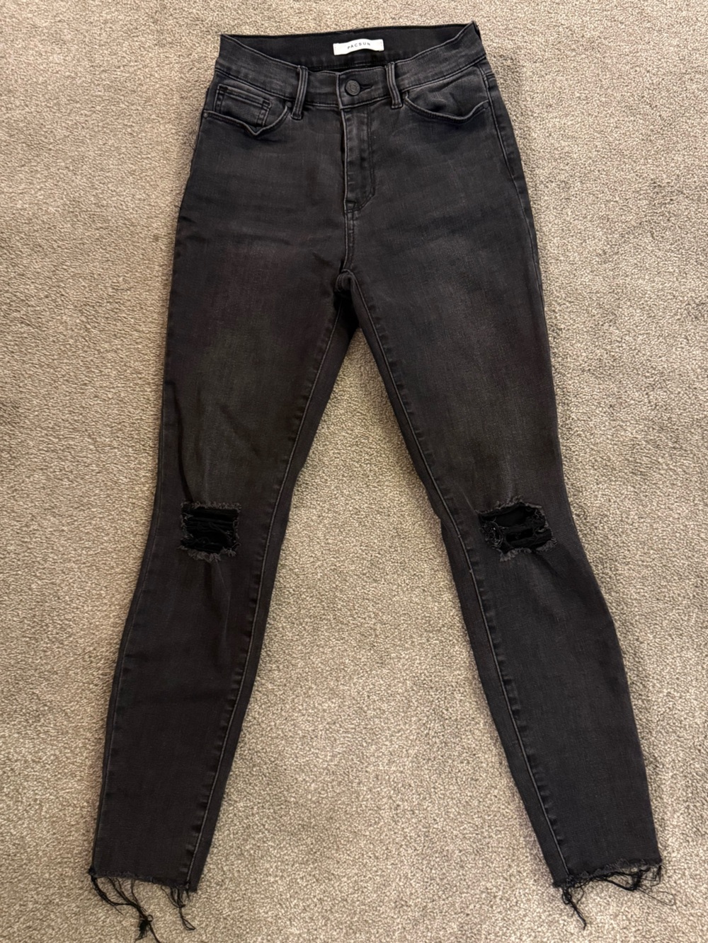 PacSun Black High-Rise Distressed Skinny Jeans